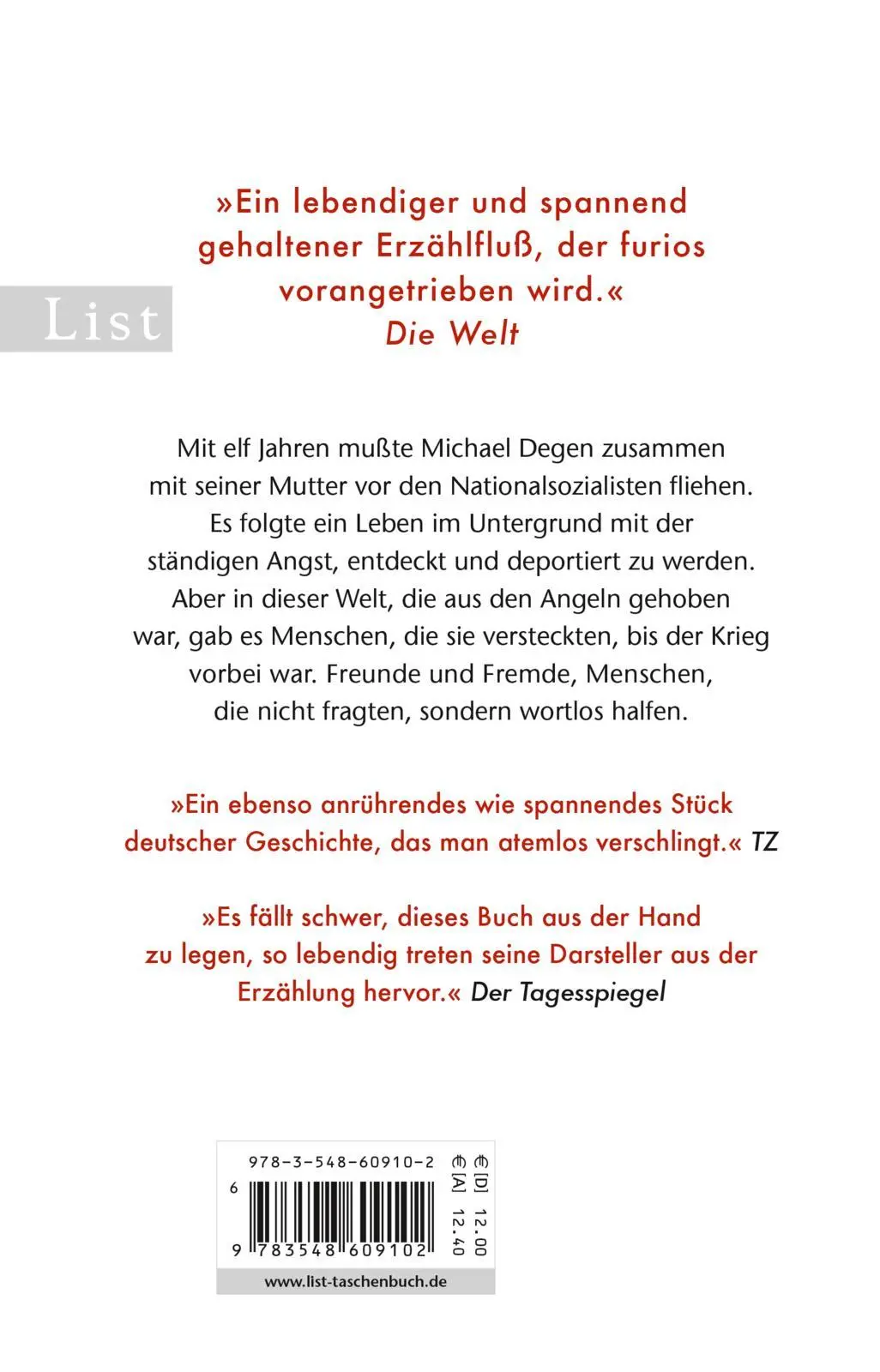 Rückseite: 9783548609102 | Nicht alle waren Mörder | Eine Kindheit in Berlin | Michael Degen