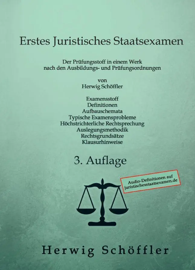 Cover: 9783947679102 | Erstes Juristisches Staatsexamen | Herwig Schöffler | Taschenbuch