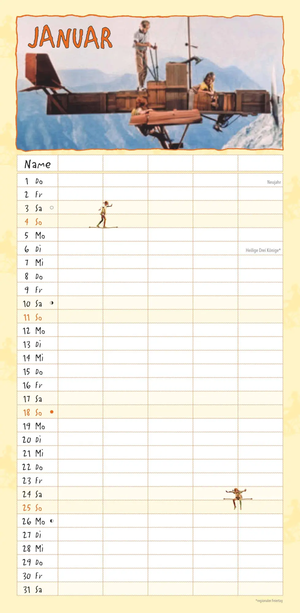 Bild: 4069095009202 | Familienplaner Pippi Langstrumpf 2026 - Familien-Timer 22x45 cm -...