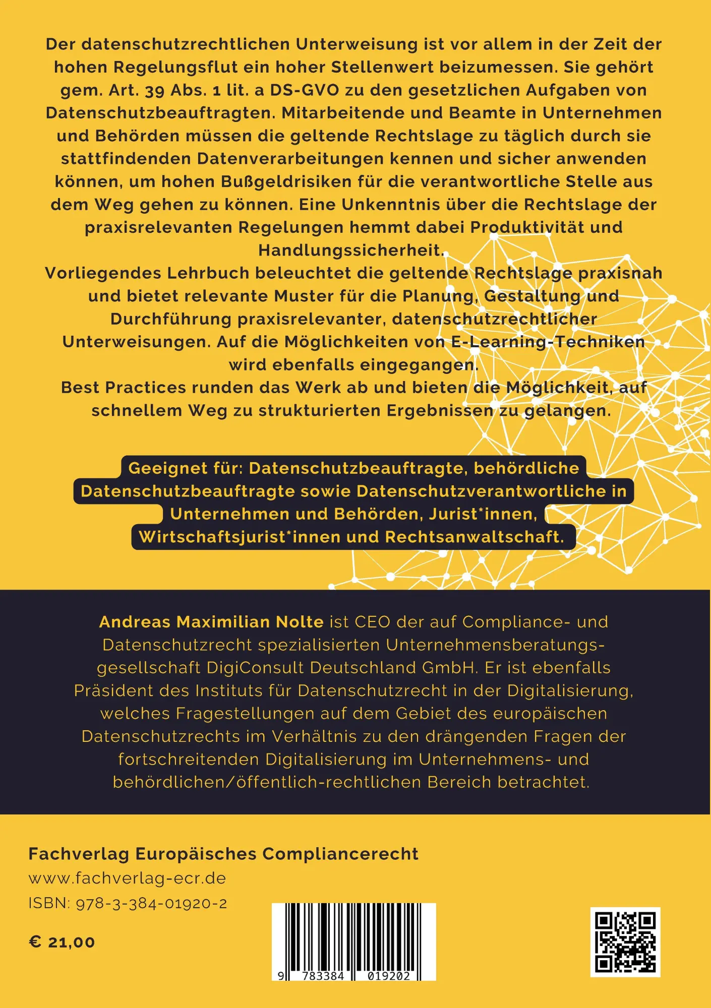 Rückseite: 9783384019202 | Die datenschutzrechtliche Unterweisung | Andreas Maximilian Nolte