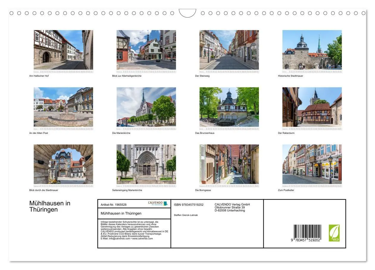 Bild: 9783457519202 | Mühlhausen in Thüringen (Wandkalender 2026 DIN A3 quer), CALVENDO...