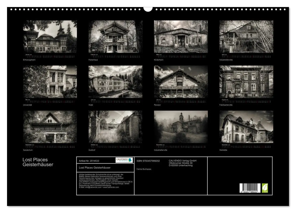 Bild: 9783457999202 | Lost Places Geisterhäuser (Wandkalender 2026 DIN A2 quer), CALVENDO...