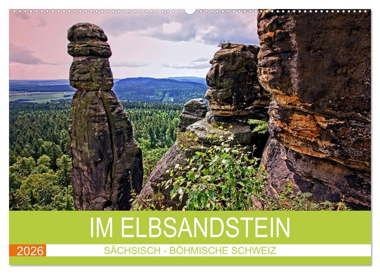 Cover: 9783516089202 | Im Elbsandstein - Sächsisch-böhmische Schweiz (Wandkalender 2026...