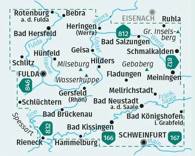 Bild: 9783990449202 | KOMPASS Wanderkarten-Set 460 Rhön, Fulda (2 Karten) 1:50.000 | Deutsch
