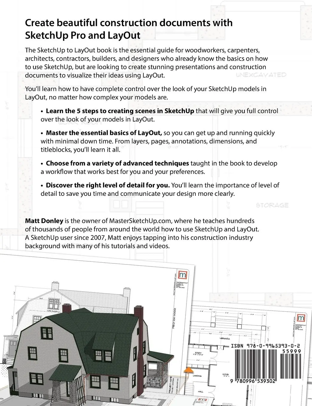 Rückseite: 9780996539302 | SketchUp to LayOut | Matt Donley | Taschenbuch | Englisch | 2015