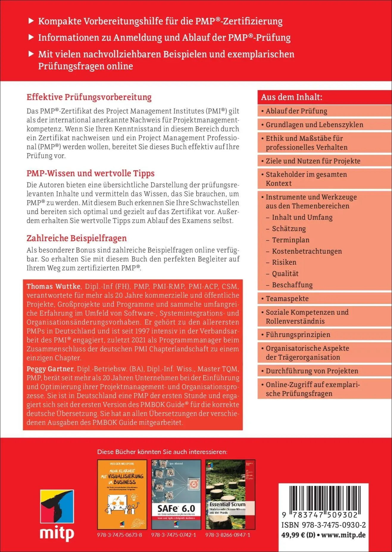 Rückseite: 9783747509302 | Das PMP®-Examen | Die gezielte Prüfungsvorbereitung.Stand 2025 | Buch
