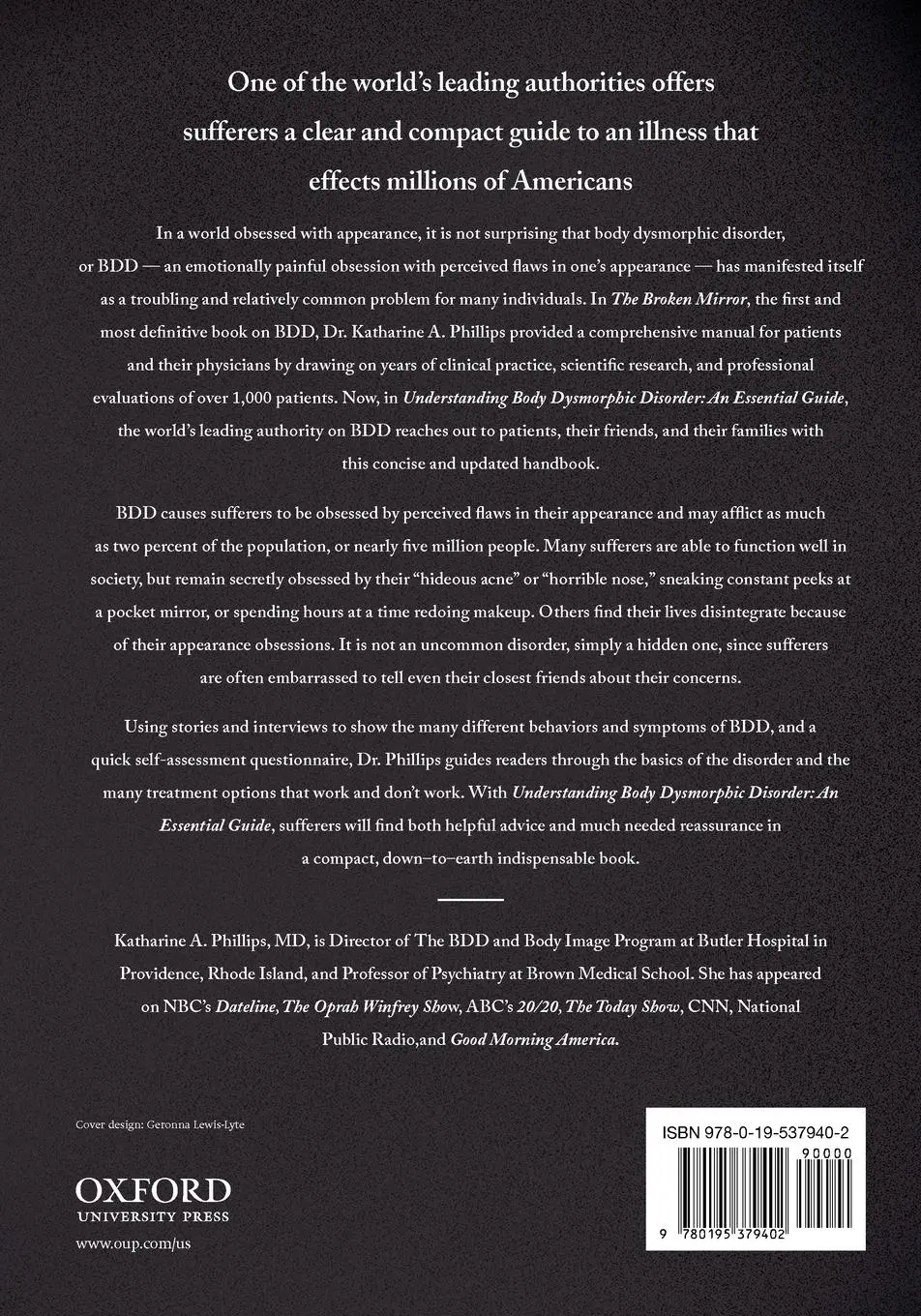 Rückseite: 9780195379402 | Understanding Body Dysmorphic Disorder | An Essential Guide | Phillips
