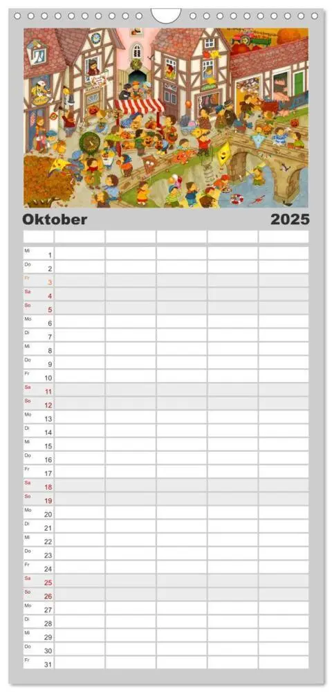 Bild: 9783457119402 | Familienplaner 2025 - Meine kleine Wimmelwelt mit 5 Spalten...
