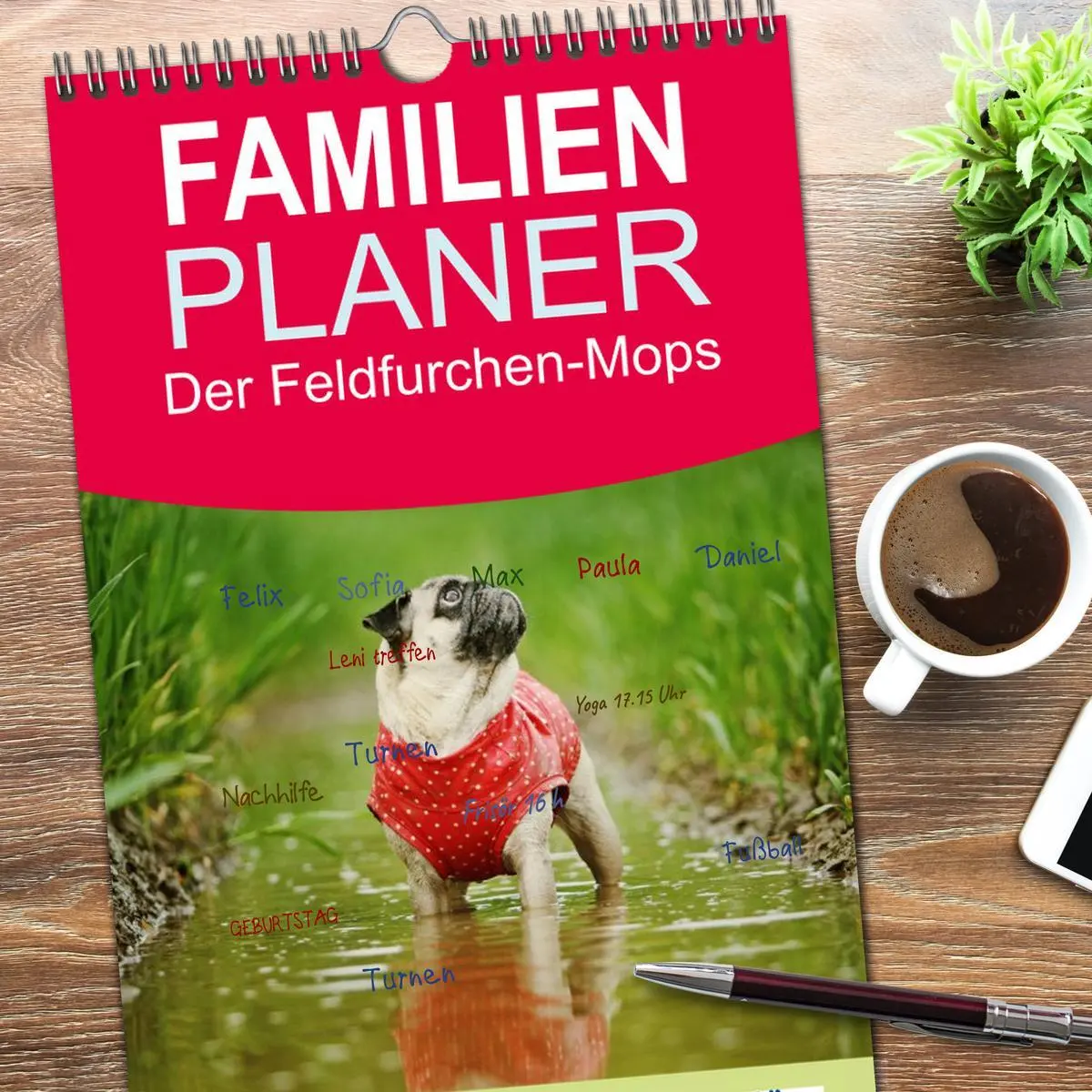 Bild: 9783516519402 | Familienplaner 2026 - Der Feldfurchen-Mops mit 5 Spalten...
