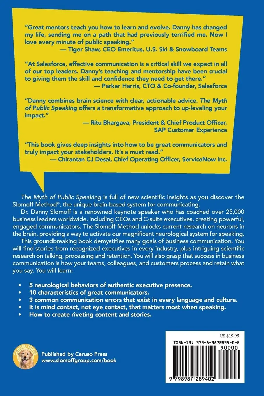 Rückseite: 9798987289402 | The Myth of Public Speaking | Danny Slomoff | Taschenbuch | Englisch