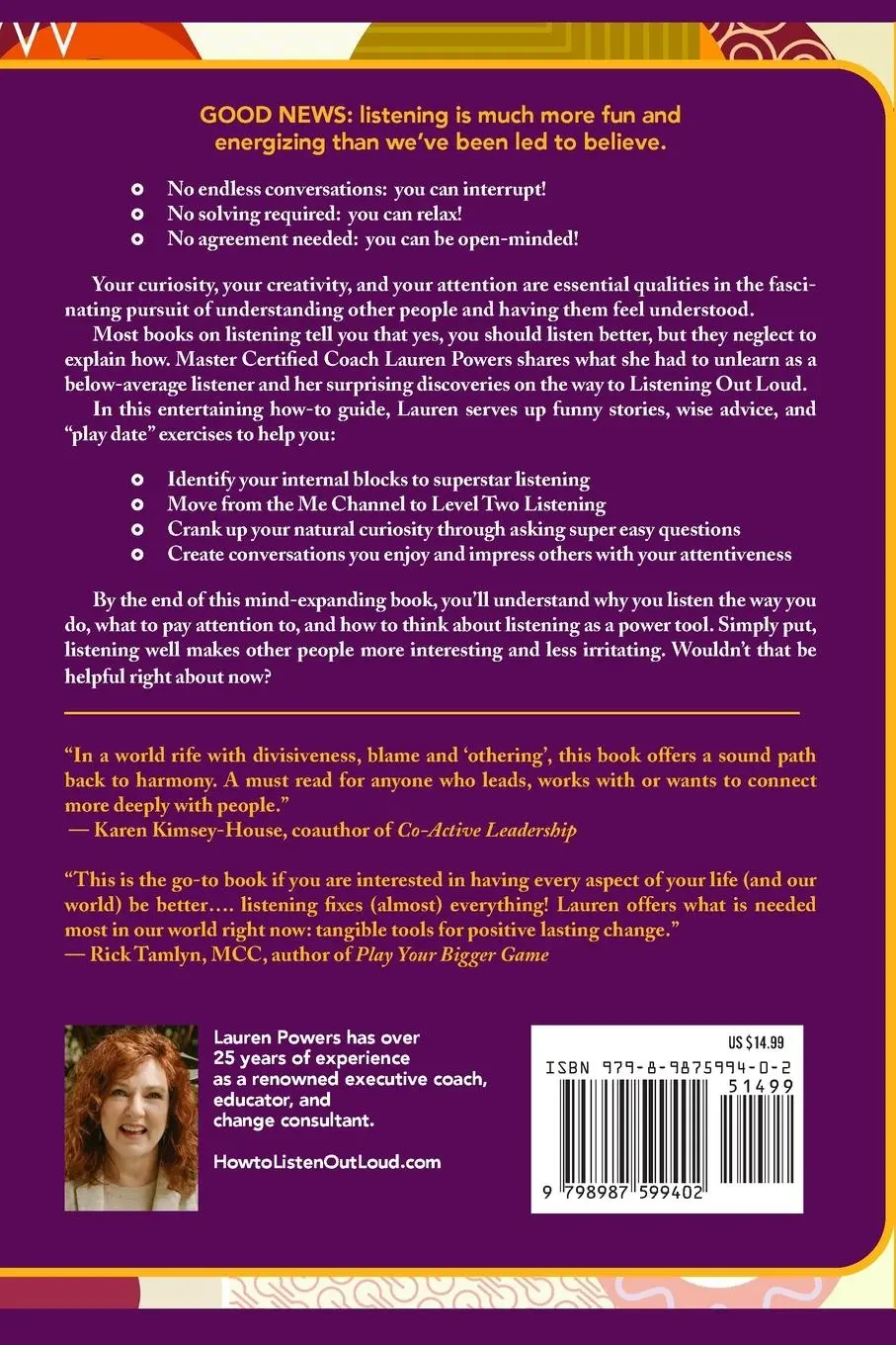 Rückseite: 9798987599402 | How to Listen Out Loud | Lauren Powers | Taschenbuch | Englisch | 2023