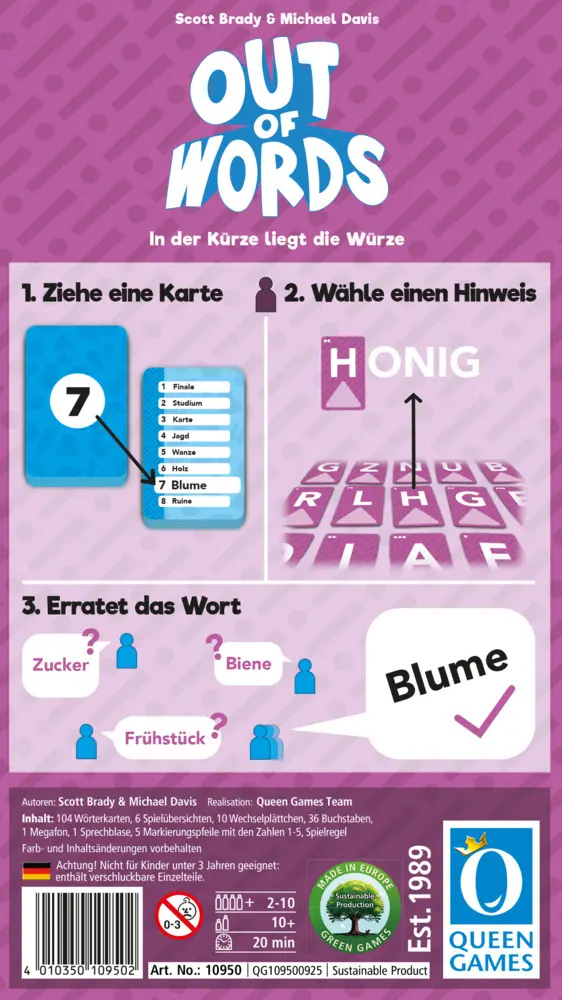 Bild: 4010350109502 | Out of Words | Scott Brady (u. a.) | Spiel | Karton | 10950 | Deutsch
