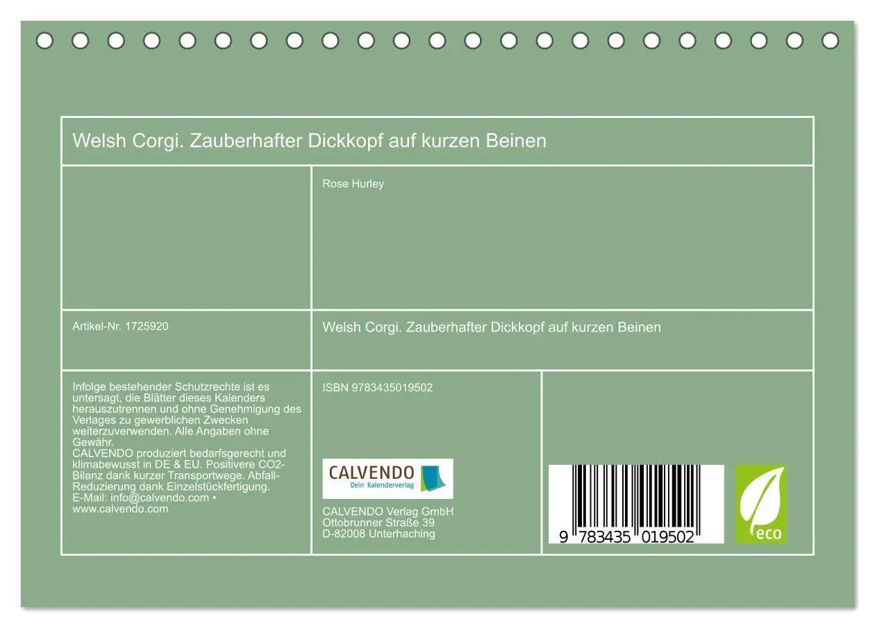 Bild: 9783435019502 | Welsh Corgi. Zauberhafter Dickkopf auf kurzen Beinen (Tischkalender...