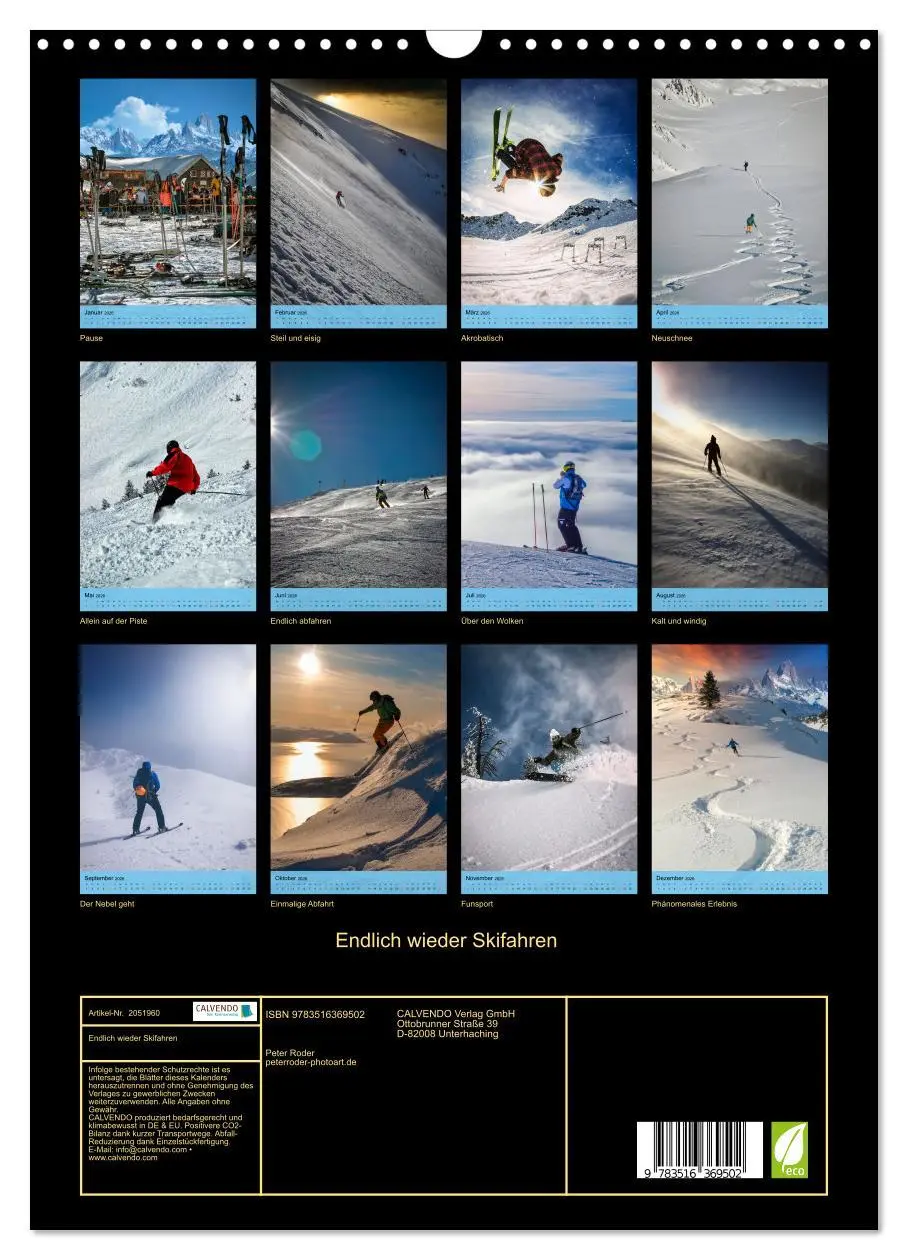 Bild: 9783516369502 | Endlich wieder Skifahren (Wandkalender 2026 DIN A3 hoch), CALVENDO...
