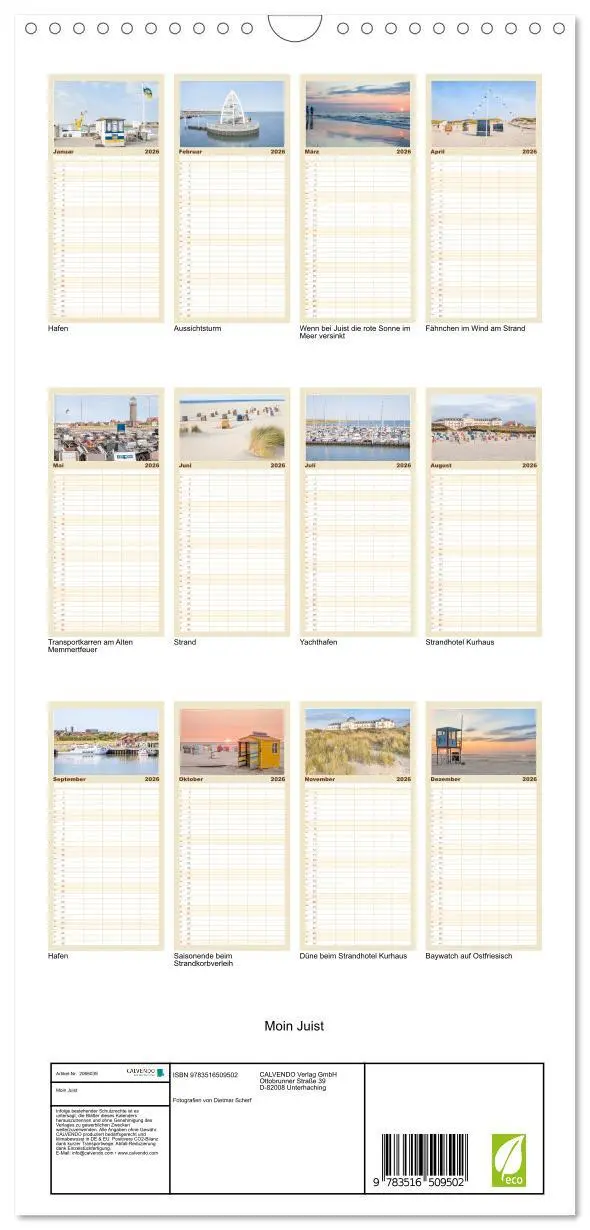 Bild: 9783516509502 | Familienplaner 2026 - Moin Juist mit 5 Spalten (Wandkalender, 21 x...