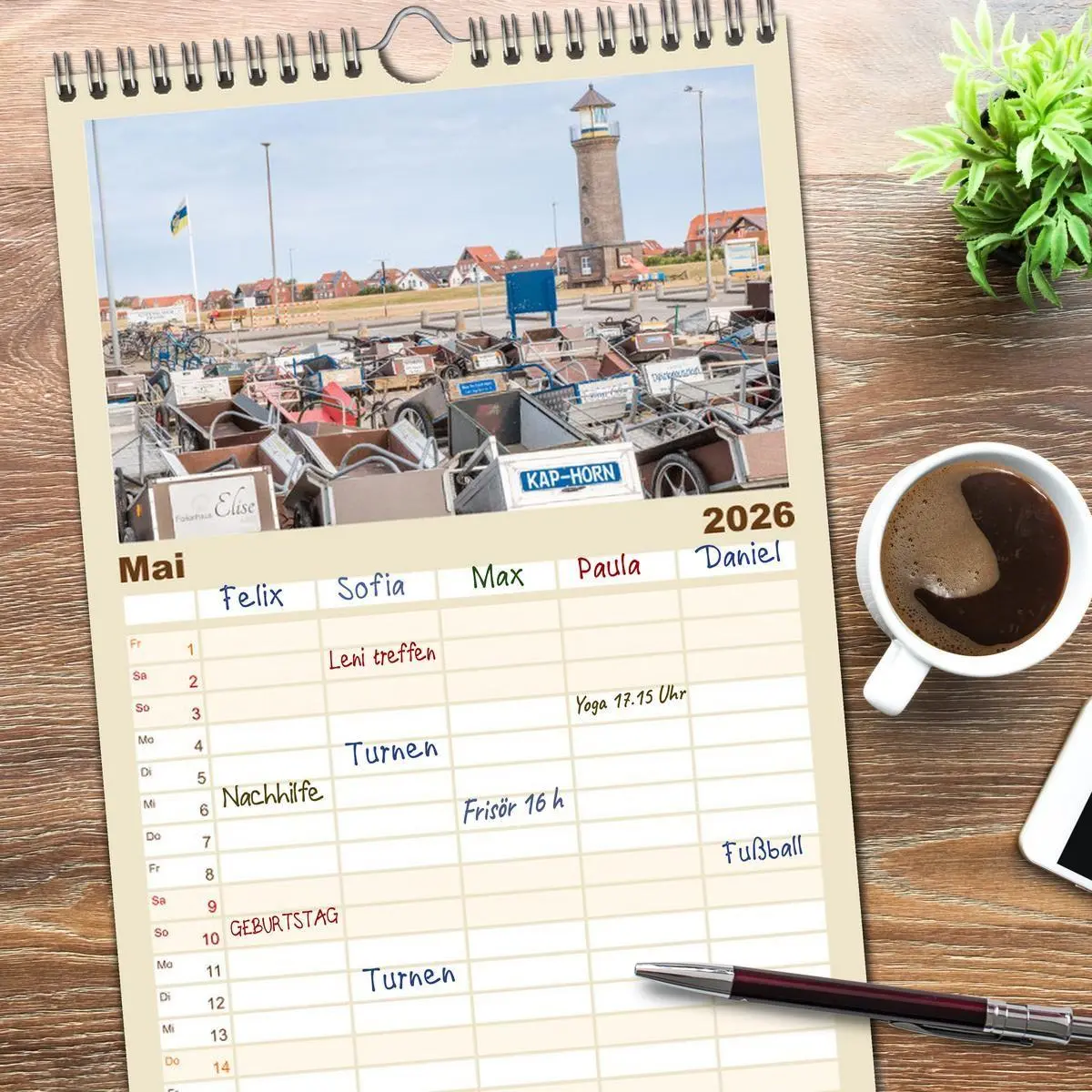 Bild: 9783516509502 | Familienplaner 2026 - Moin Juist mit 5 Spalten (Wandkalender, 21 x...