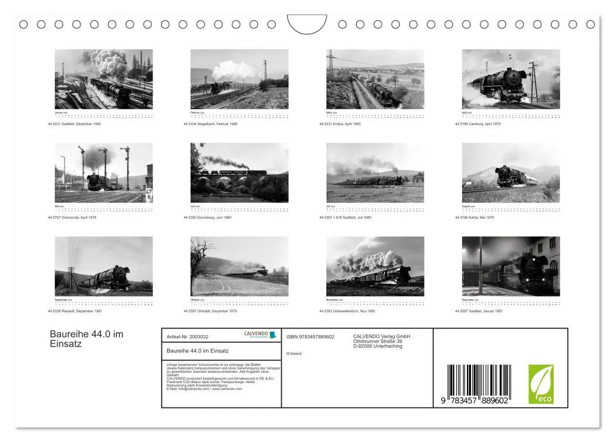 Bild: 9783457889602 | Baureihe 44.0 im Einsatz (Wandkalender 2026 DIN A4 quer), CALVENDO...