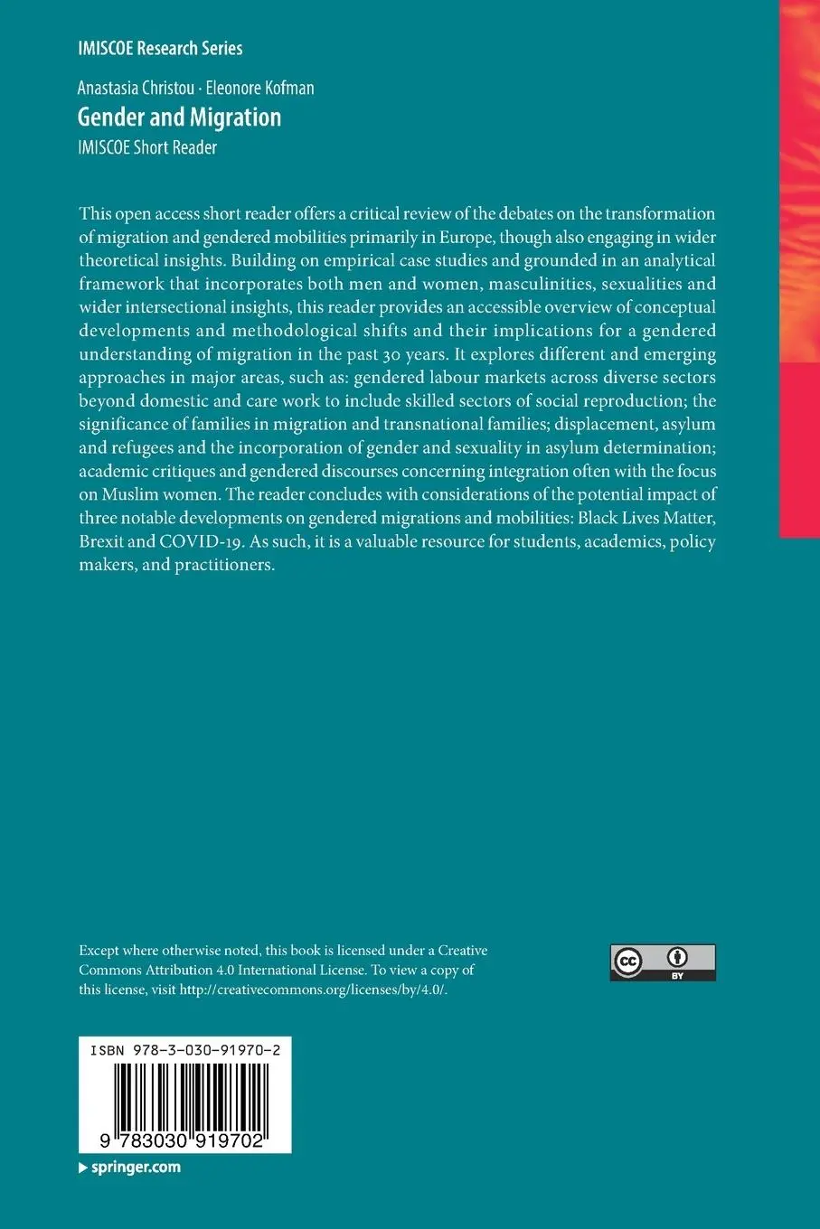 Rückseite: 9783030919702 | Gender and Migration | IMISCOE Short Reader | Eleonore Kofman (u. a.)