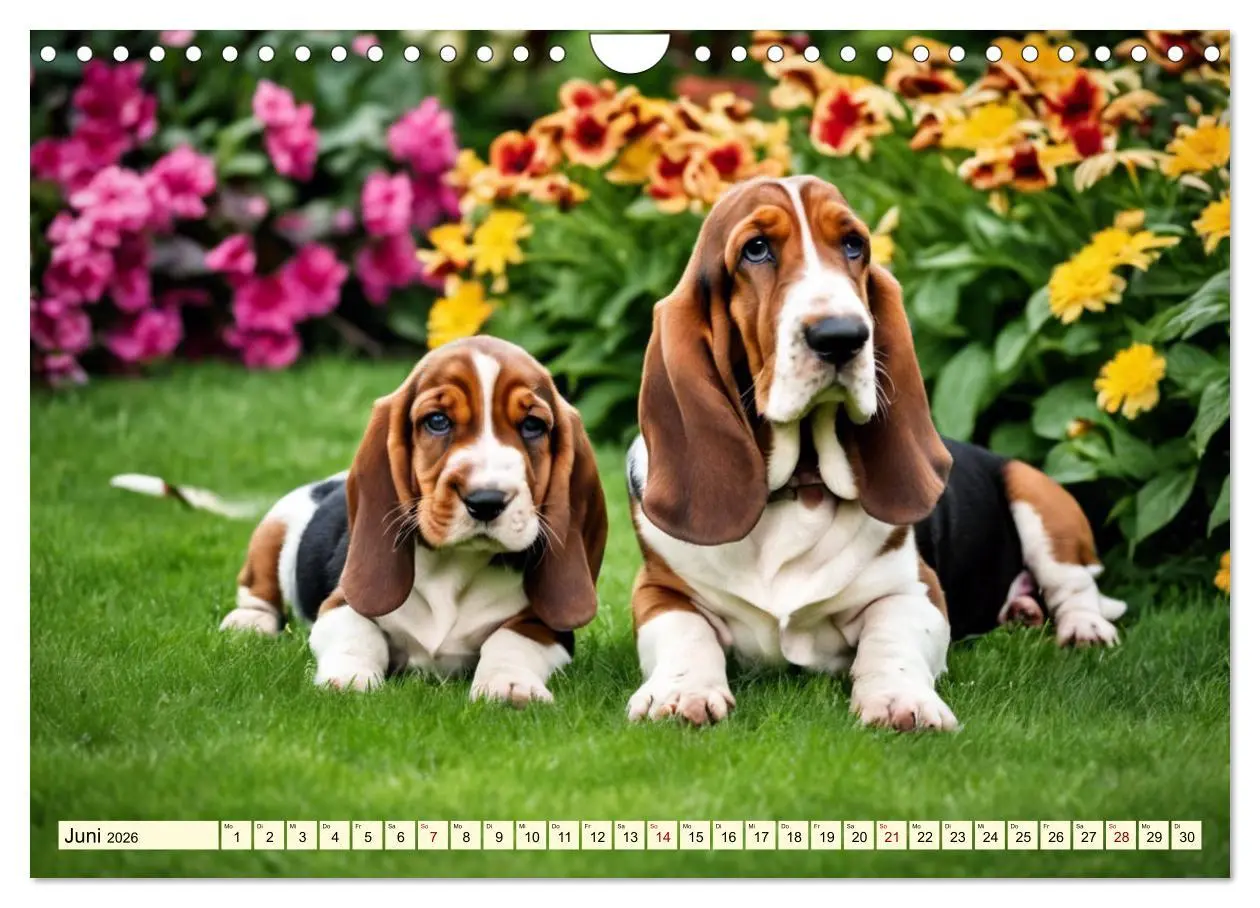 Bild: 9783457329702 | Basset Hound - unverkennbar (Wandkalender 2026 DIN A4 quer),...