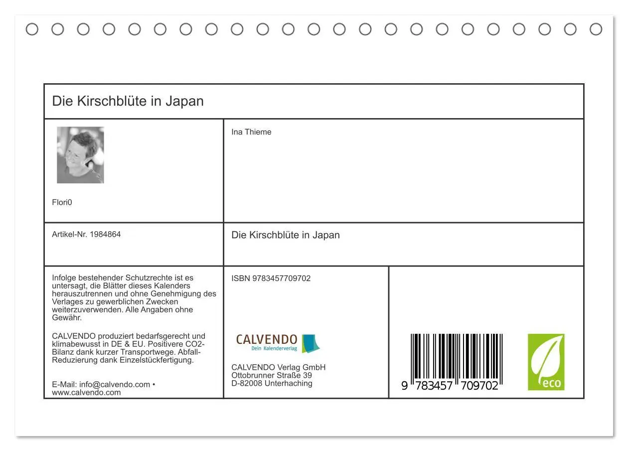 Bild: 9783457709702 | Die Kirschblüte in Japan (Tischkalender 2026 DIN A5 quer), CALVENDO...