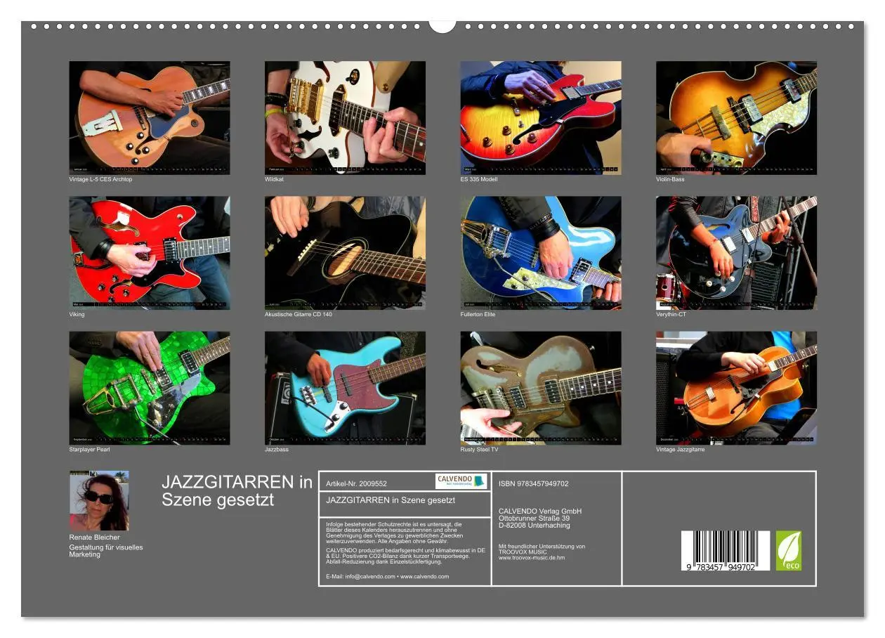 Bild: 9783457949702 | JAZZGITARREN in Szene gesetzt (hochwertiger Premium Wandkalender...