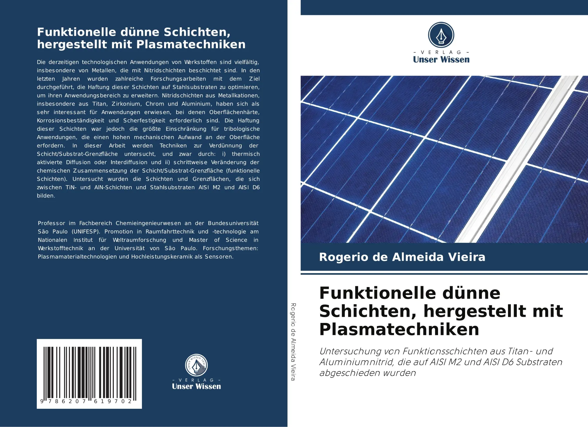 Cover: 9786207619702 | Funktionelle dünne Schichten, hergestellt mit Plasmatechniken | Vieira