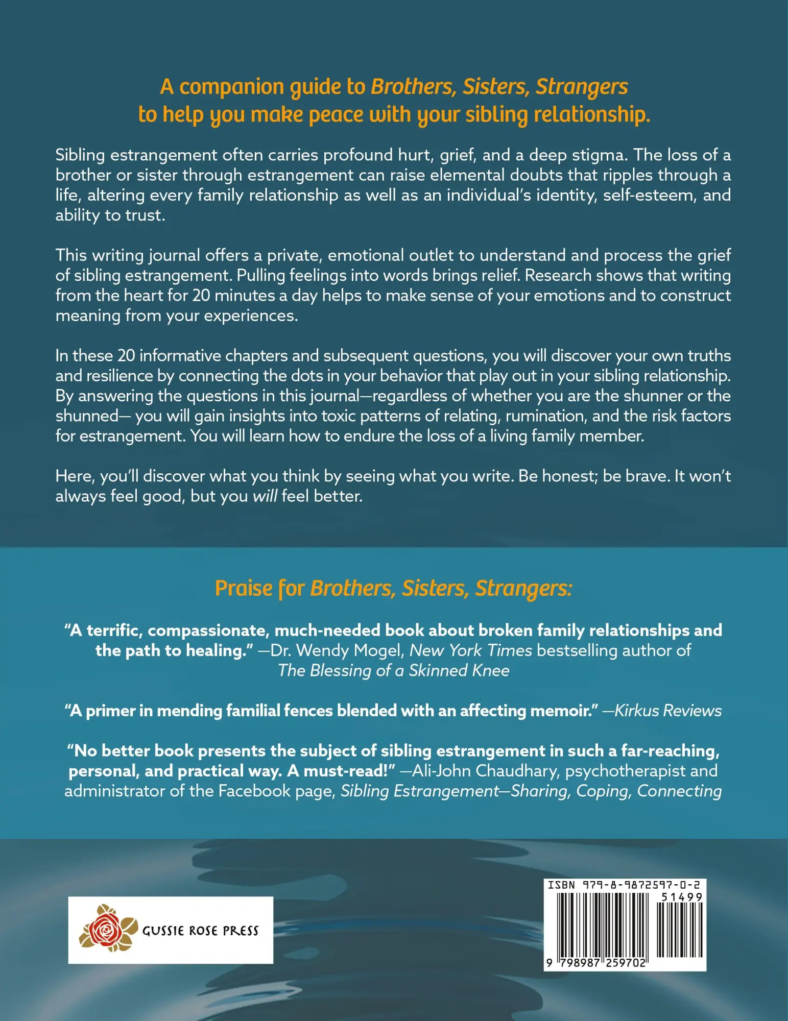 Rückseite: 9798987259702 | The Sibling Estrangement Journal | Fern Schumer Chapman | Taschenbuch