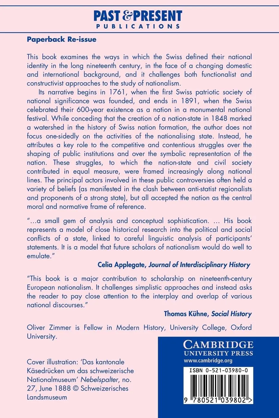 Rückseite: 9780521039802 | A Contested Nation | Oliver Zimmer | Taschenbuch | Englisch | 2007
