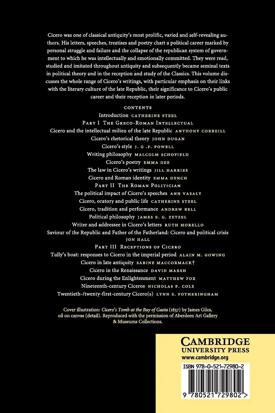 Rückseite: 9780521729802 | The Cambridge Companion to Cicero | Catherine Steel | Taschenbuch
