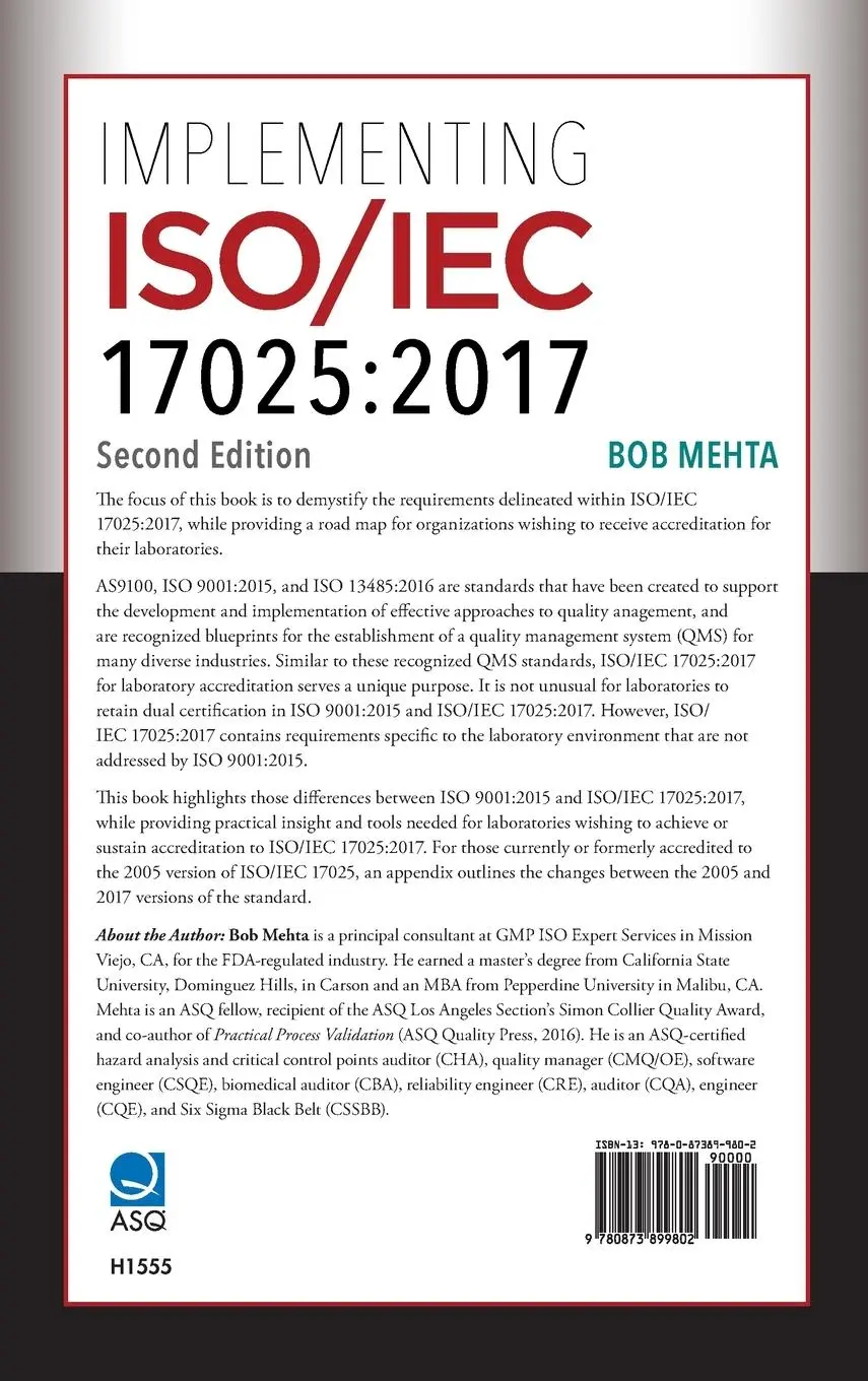 Rückseite: 9780873899802 | Implementing ISO/IEC 17025 | 2017 | Bhavan Mehta | Buch | Englisch