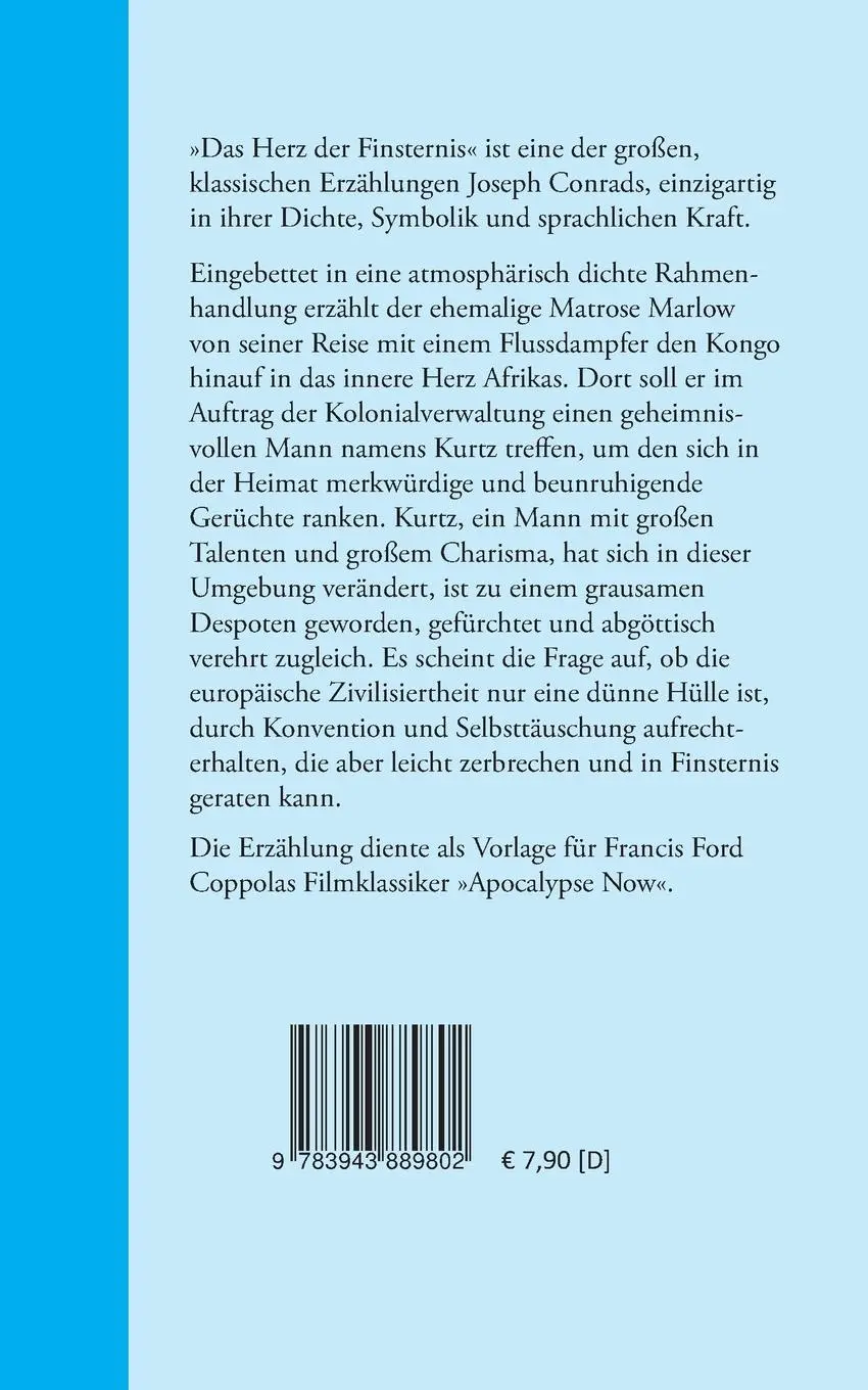 Rückseite: 9783943889802 | Herz der Finsternis | Joseph Conrad | Taschenbuch | 160 S. | Deutsch
