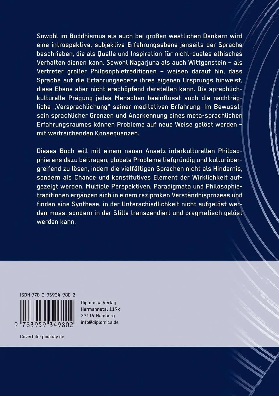 Rückseite: 9783959349802 | Sprache, Erkenntnis und Ethik bei Wittgenstein und Nagarjuna. Eine...
