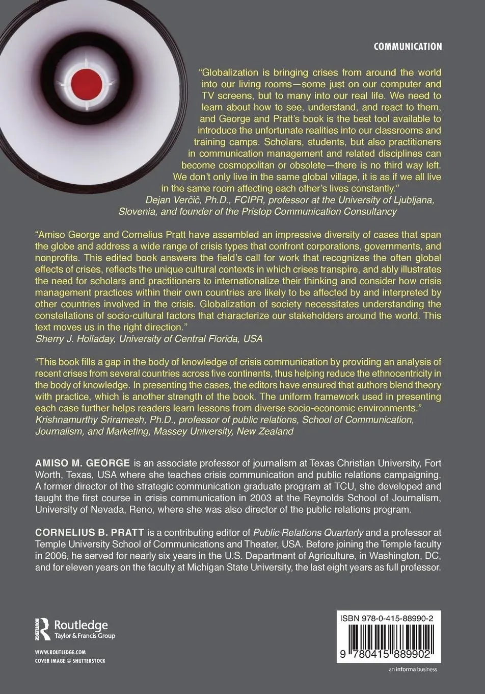 Rückseite: 9780415889902 | Case Studies in Crisis Communication | Amiso M. George (u. a.) | Buch