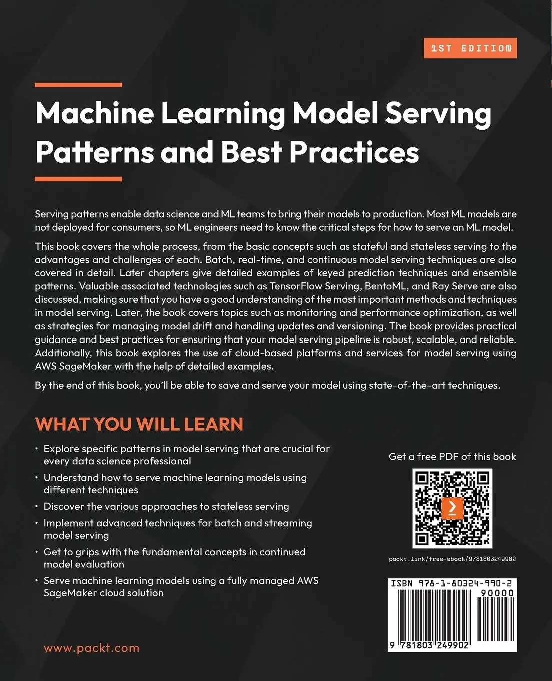 Rückseite: 9781803249902 | Machine Learning Model Serving Patterns and Best Practices | Islam