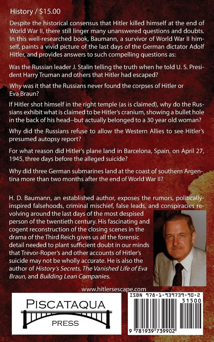 Rückseite: 9781939739902 | Hitler's Escape Second Edition | H. D. Baumann (u. a.) | Taschenbuch