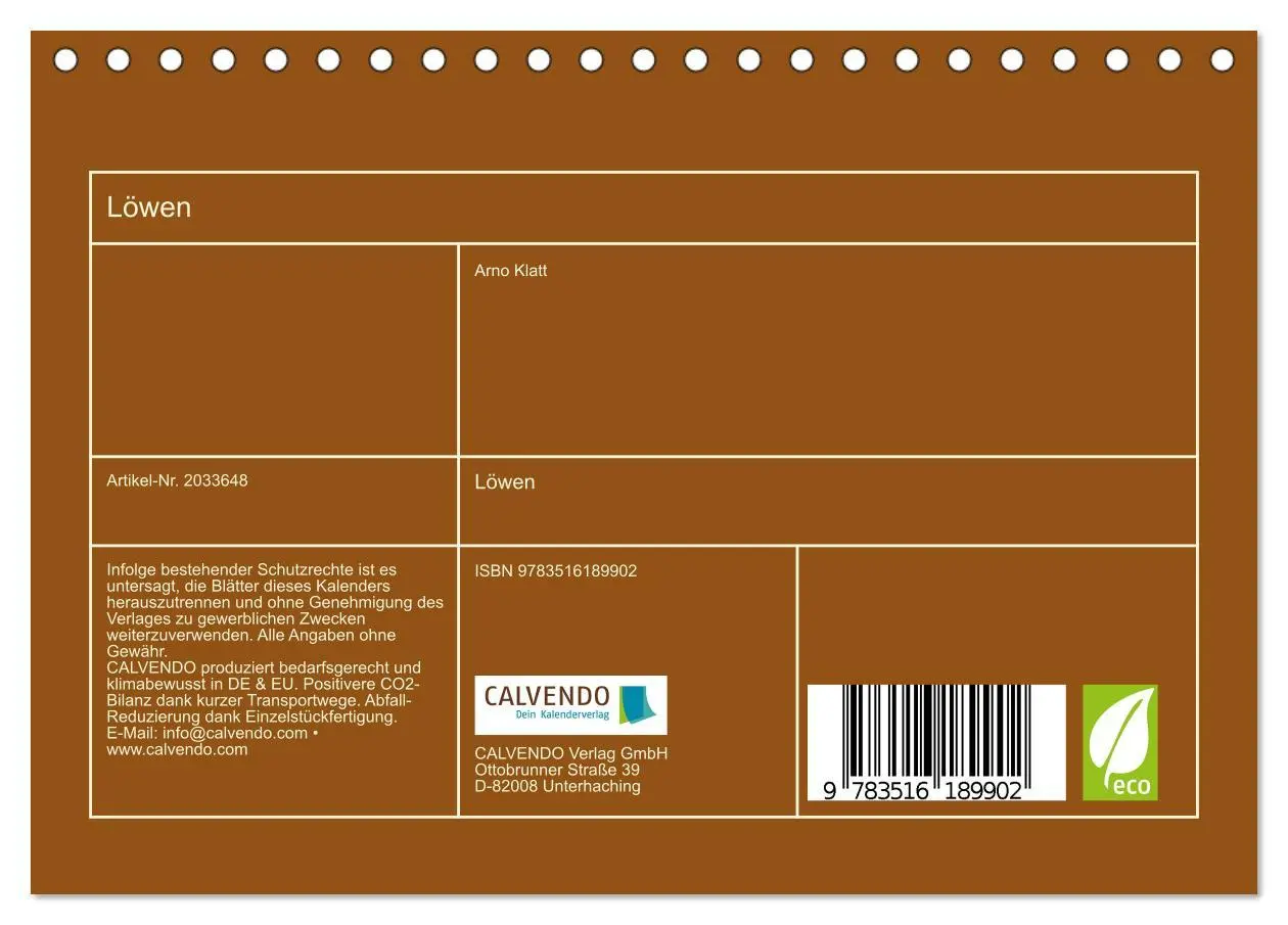Bild: 9783516189902 | Löwen (Tischkalender 2026 DIN A5 quer), CALVENDO Monatskalender | 2026
