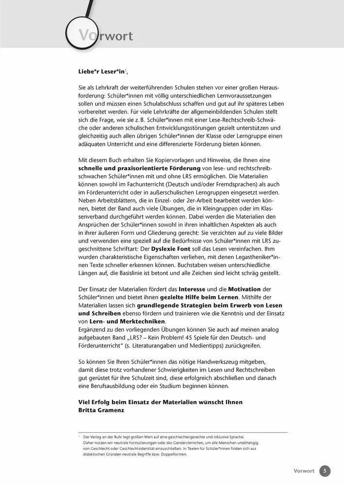Bild: 9783834669902 | Fördermaterialien LRS | Britta Gramenz | Taschenbuch | 160 S. | 2026
