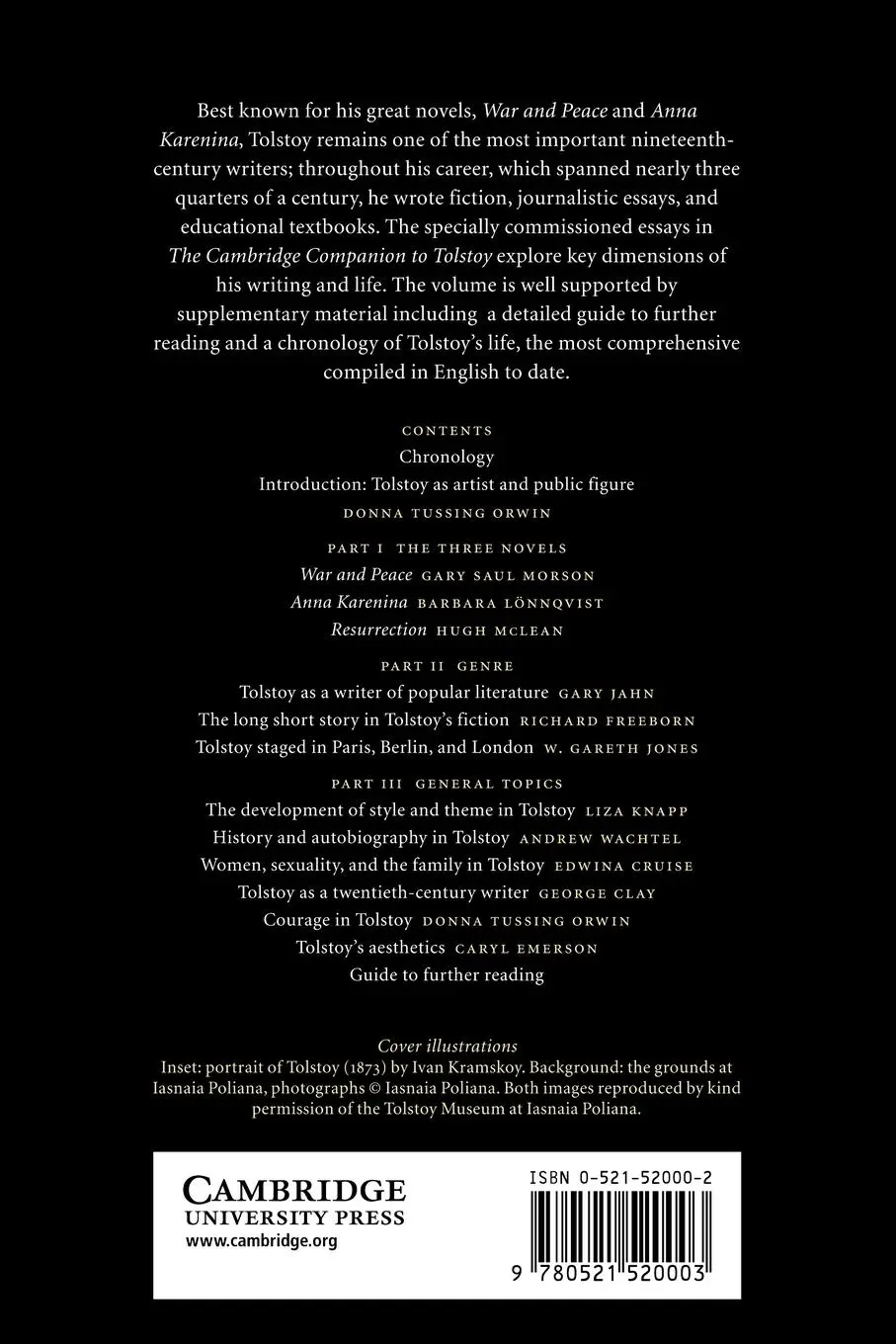 Rückseite: 9780521520003 | The Cambridge Companion to Tolstoy | Donna Tussing Orwin (u. a.)
