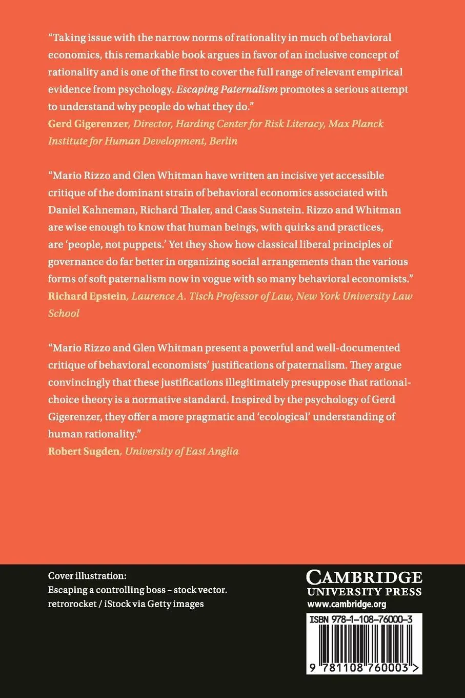Rückseite: 9781108760003 | Escaping Paternalism | Mario J. Rizzo (u. a.) | Taschenbuch | Englisch