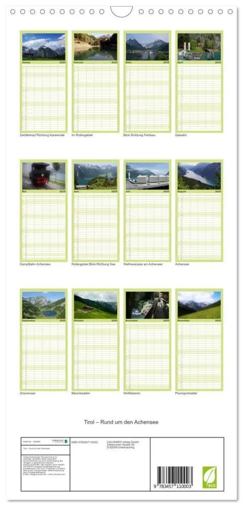 Bild: 9783457110003 | Familienplaner 2025 - Tirol - Rund um den Achensee mit 5 Spalten...