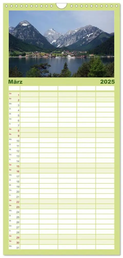 Bild: 9783457110003 | Familienplaner 2025 - Tirol - Rund um den Achensee mit 5 Spalten...