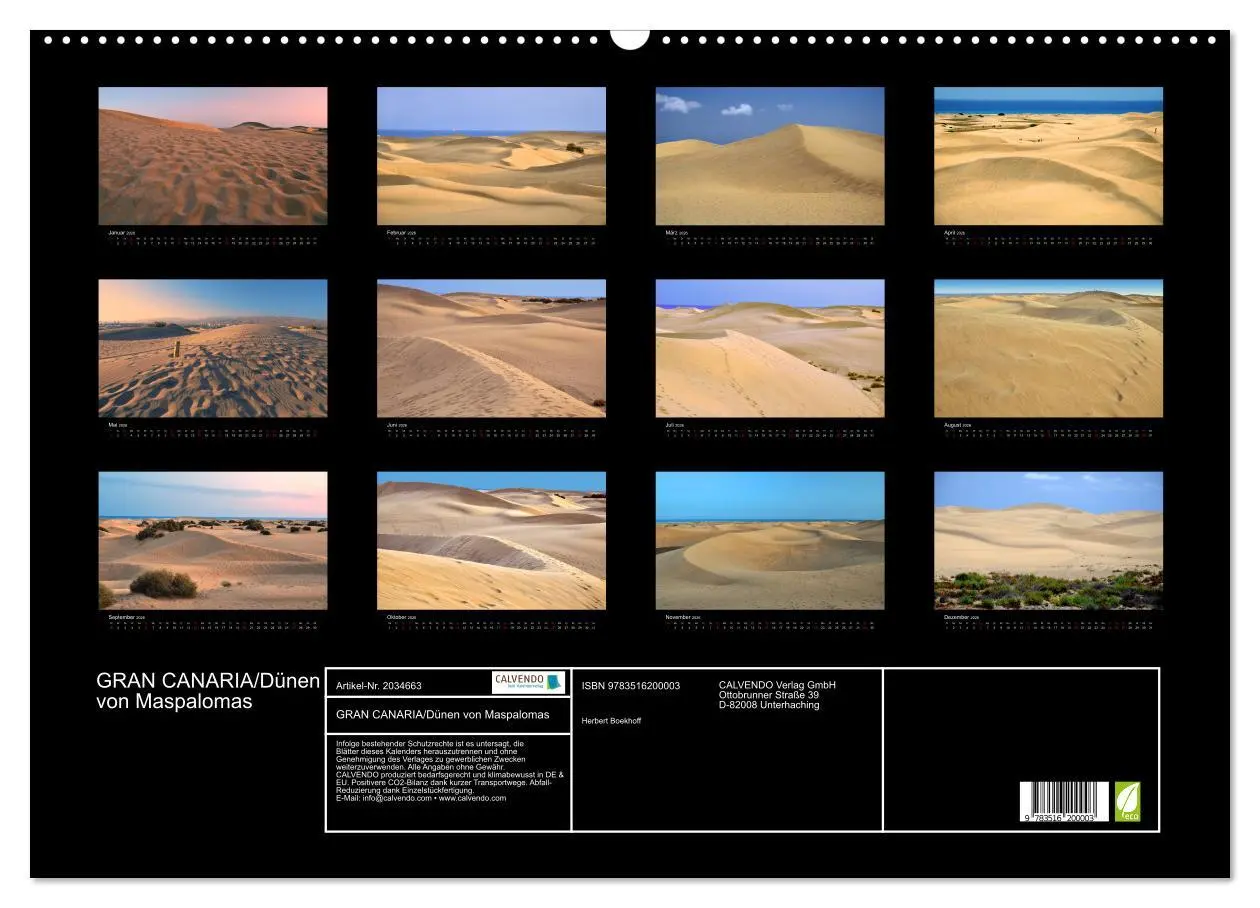 Bild: 9783516200003 | GRAN CANARIA/Dünen von Maspalomas (Wandkalender 2026 DIN A2 quer),...