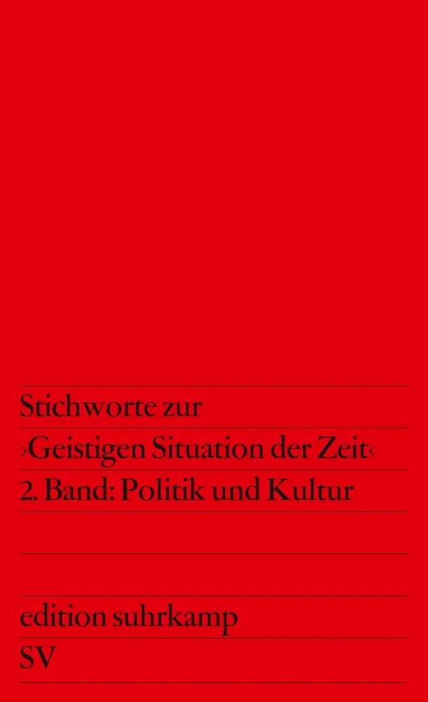 Cover: 9783518110003 | Stichworte zur »Geistigen Situation der Zeit«, 2 Teile | Taschenbuch