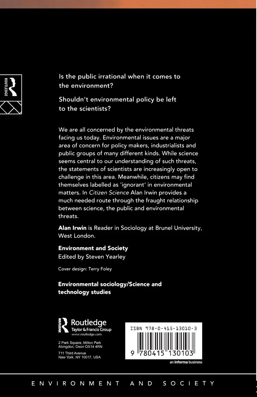 Rückseite: 9780415130103 | Citizen Science | Alan Irwin | Taschenbuch | Englisch | 1995