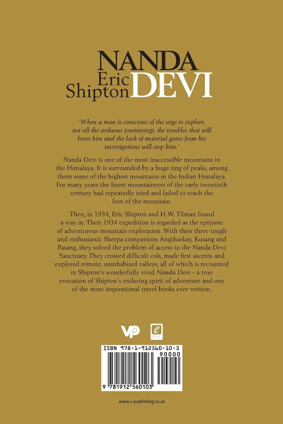 Rückseite: 9781912560103 | Nanda Devi | Nanda Davi Exploration and Ascent | Eric Shipton | Buch