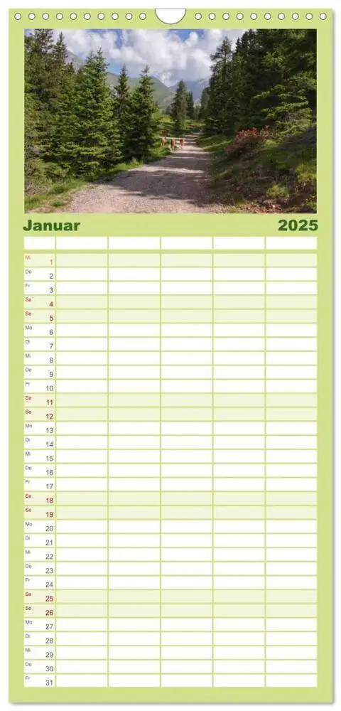 Bild: 9783457100103 | Familienplaner 2025 - Zauber der Berglandschaft mit 5 Spalten...