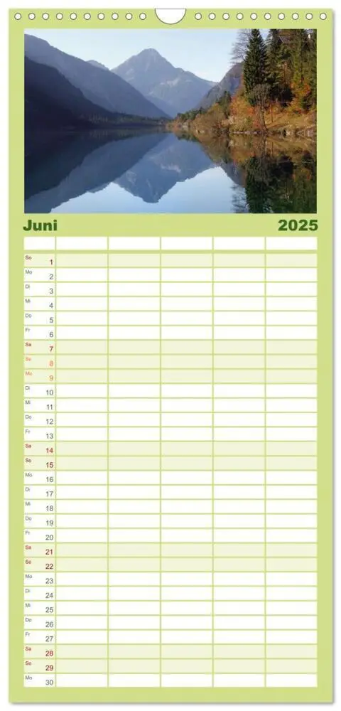 Bild: 9783457100103 | Familienplaner 2025 - Zauber der Berglandschaft mit 5 Spalten...