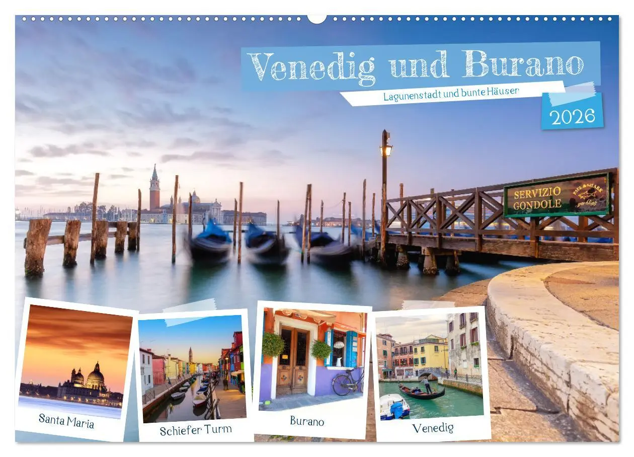 Cover: 9783457580103 | Venedig und Burano - Lagunenstadt und bunte Häuser (Wandkalender...