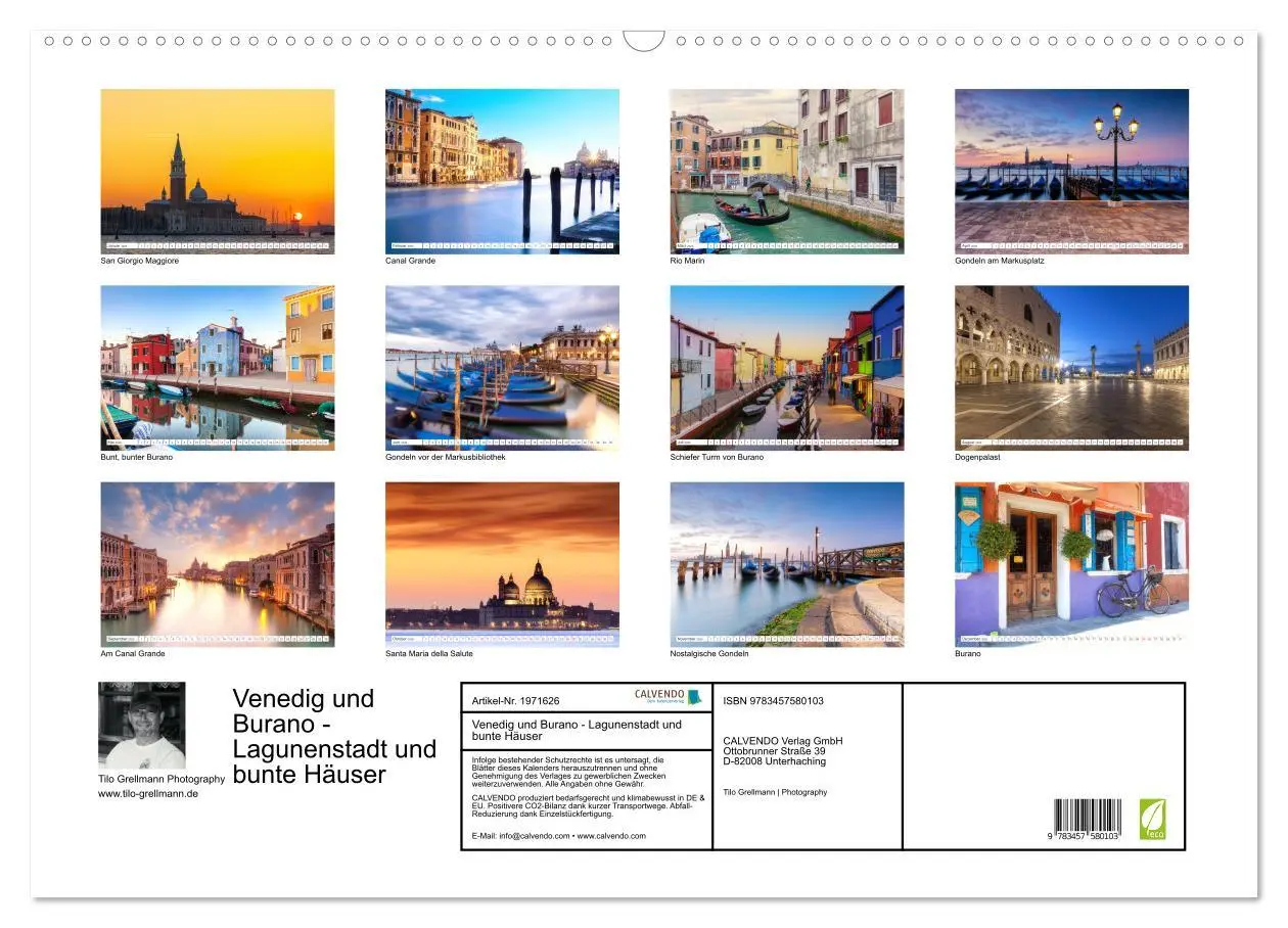 Bild: 9783457580103 | Venedig und Burano - Lagunenstadt und bunte Häuser (Wandkalender...