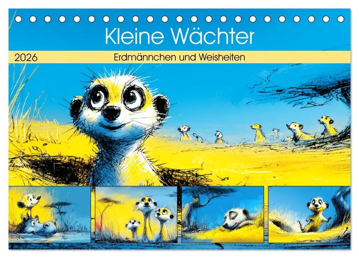 Cover: 9783516740103 | Kleine Wächter. Erdmännchen und Weisheiten (Tischkalender 2026 DIN...